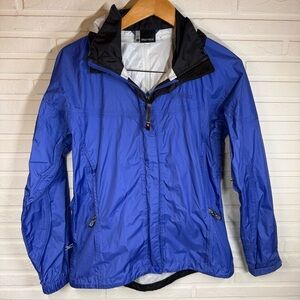 Marmot Trail Blue Pre Clip Eco Rain Jacket, Women’s Size Small